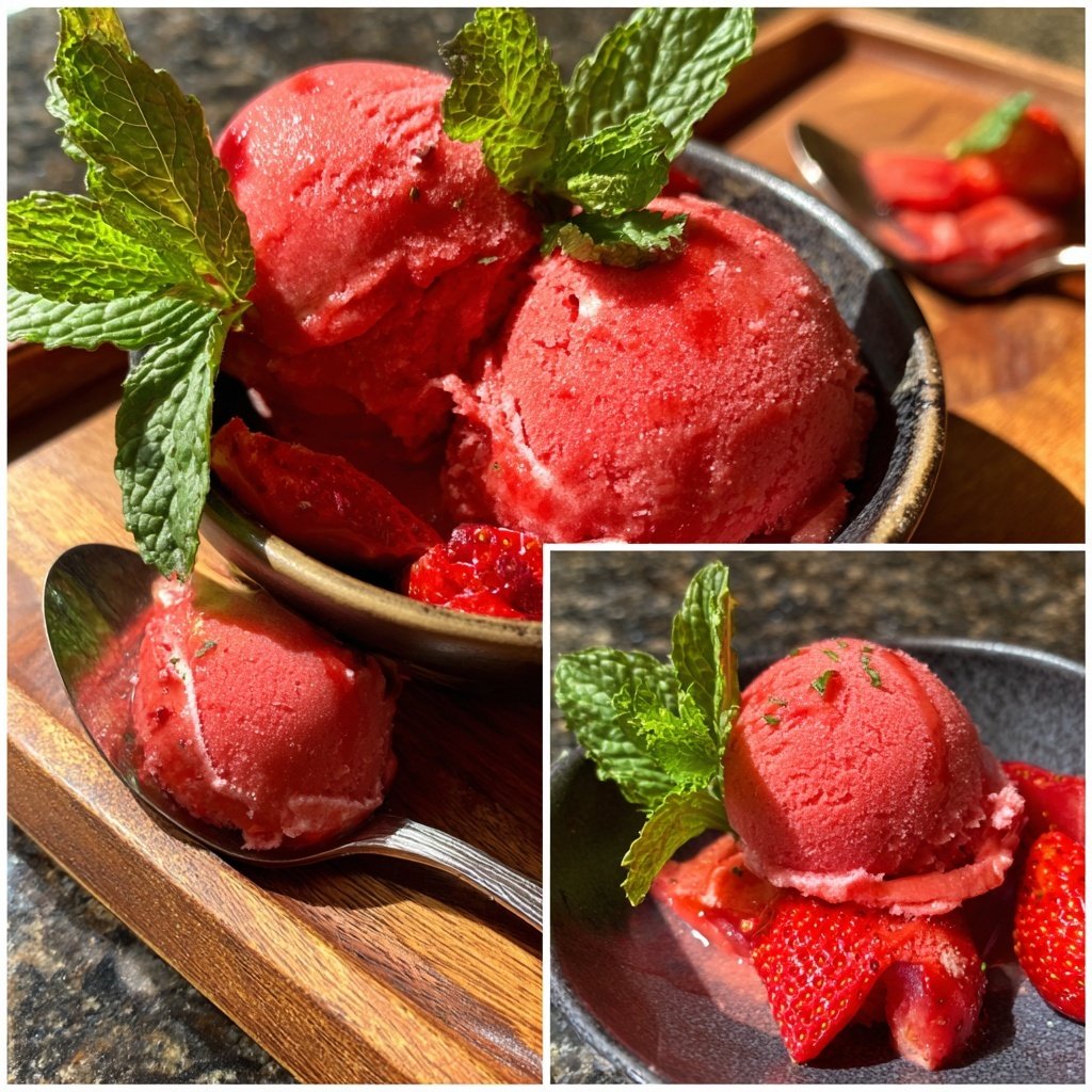 Strawberry Mint Sorbet Surprise