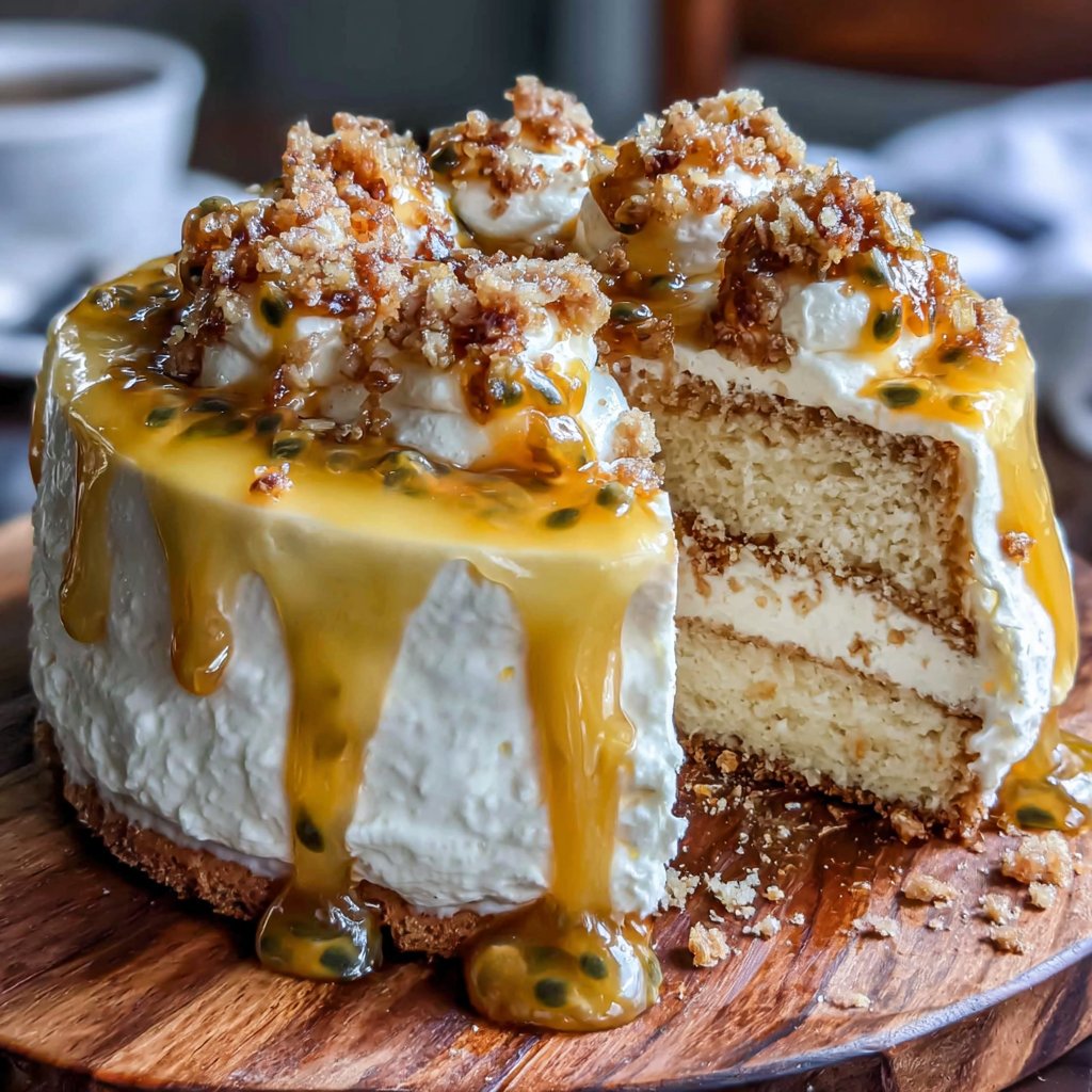 Passionfruit Meringue Spring Cake